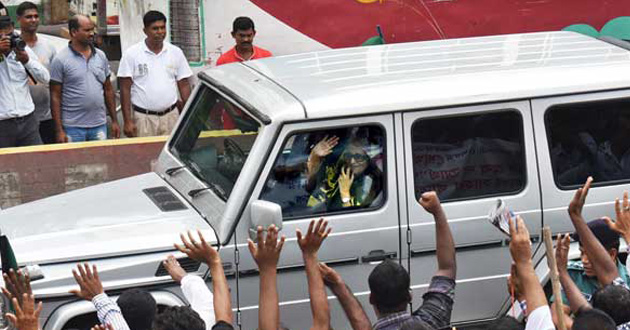 sheikh hasina reception across 15 km