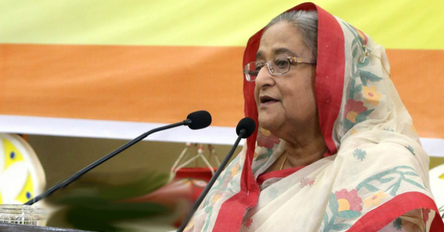 sheikh hasina speaking to media on pohela boishakh