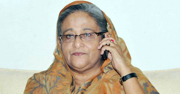 sheikh hasina talking over phone