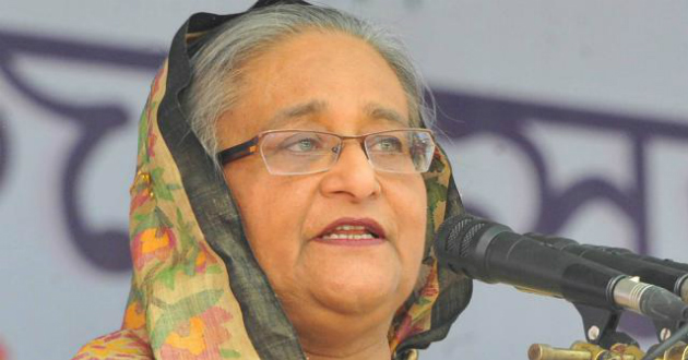 sheikh hasina talking to in a conference