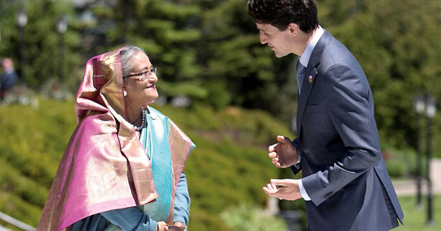 shekh hasina justin trudeau new