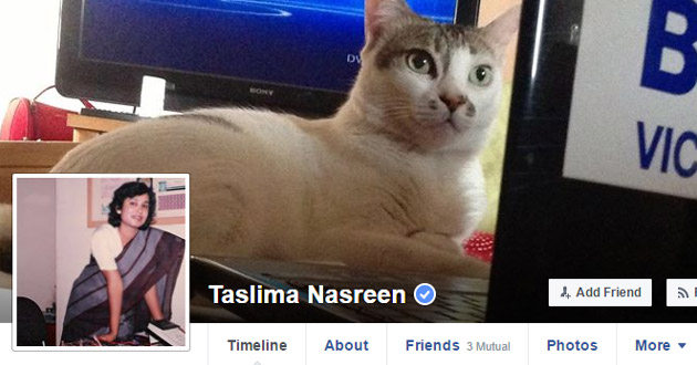 taslima nasreen writer facebook