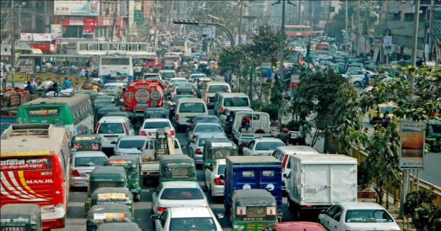traffic jam in the city