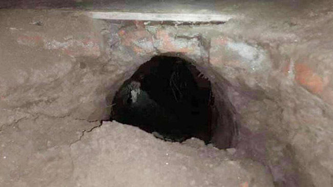 tunnel excavet beside bank rangpur