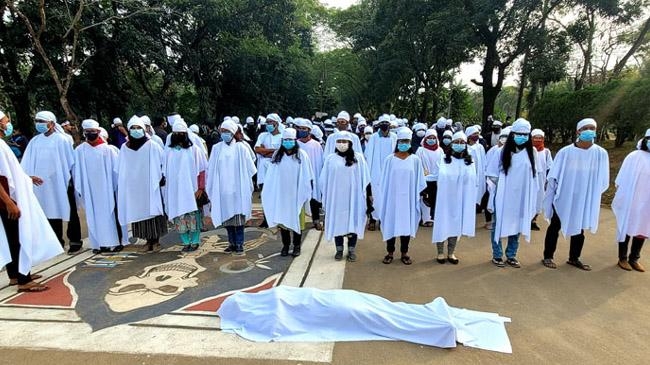 students shahjalal university silent procession