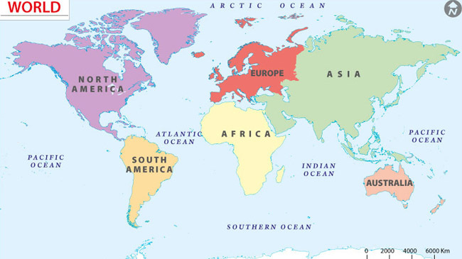 7 continents map