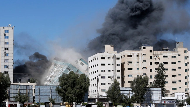 aljazeera office gaza demolished israel