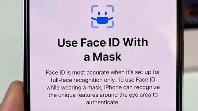 face id feature with mask on