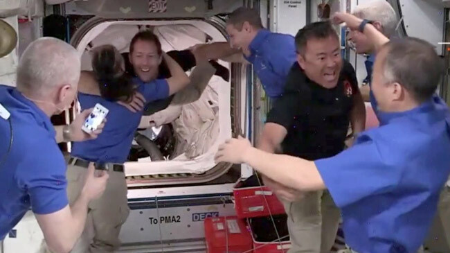 crew reaches space station