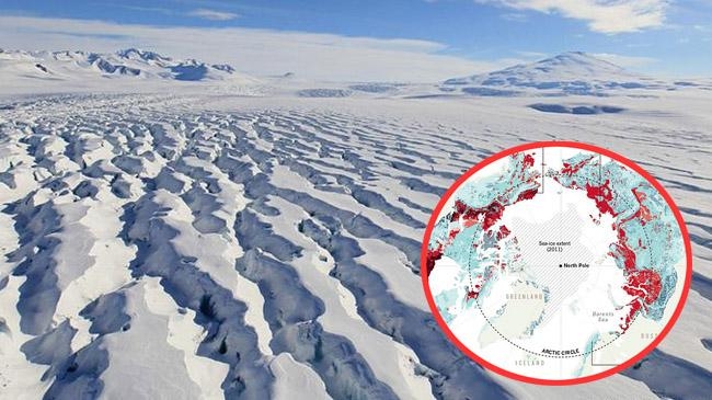 north pole ice is melting