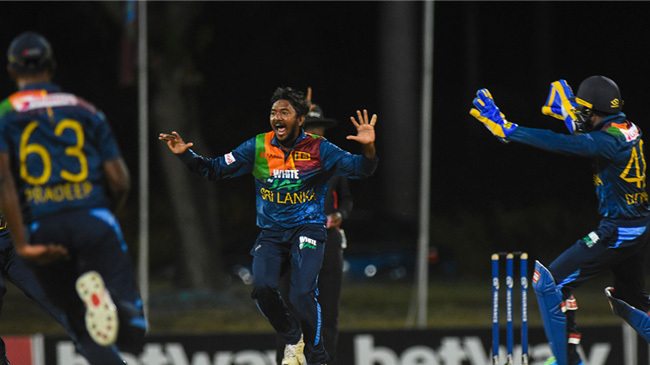 akila dananjaya took a hat trick to shake westindies