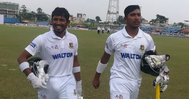 anamul haque and soumya sarkar hit half centuries in ncl