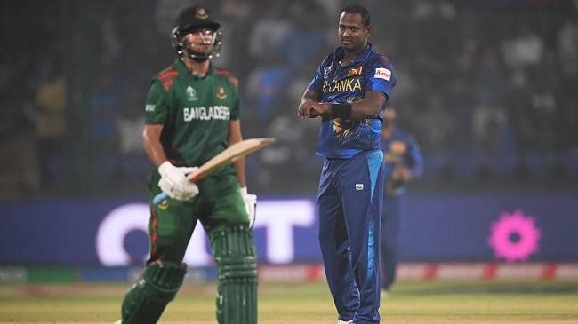 angelo mathews gave shakib al hasan a timely send off