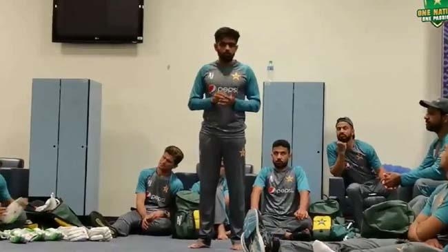 babor azam in dressing room