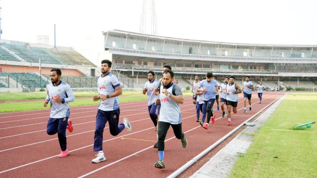 bangladesh national team members attended fiteness test at bangabandhu stadium