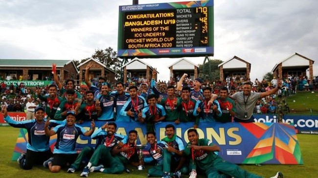 bangladesh u19 team celebration 2020