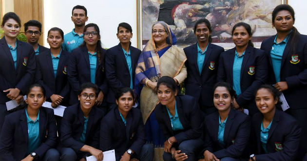 bangladesh women team congratulated by prime minister