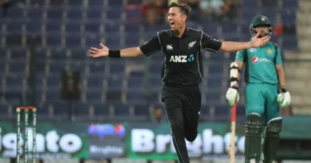 boult celcbrates a wicket