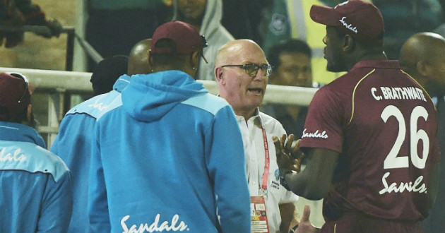 carlos brathwaite with match referee jeff crowe