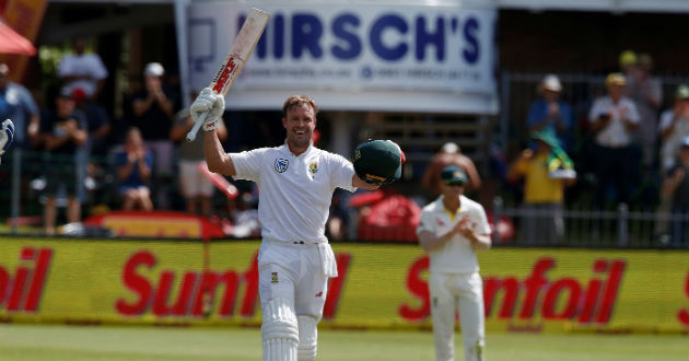 de villiers celebrates his 22nd test century