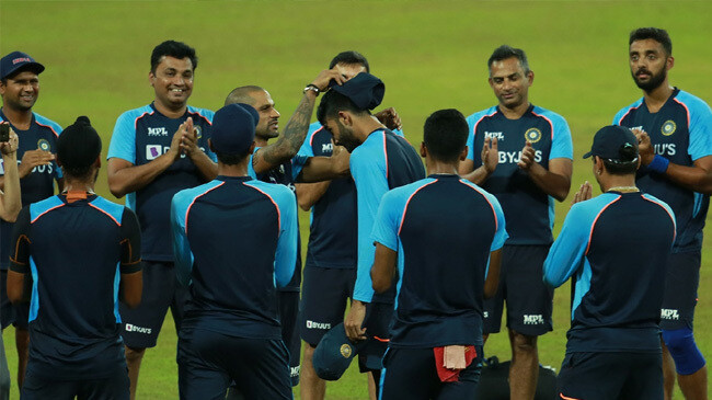 devdutt padikkal gets his t20i cap from shikhar dhawan