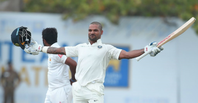 dhawan hits ton against sri lanka in galle test