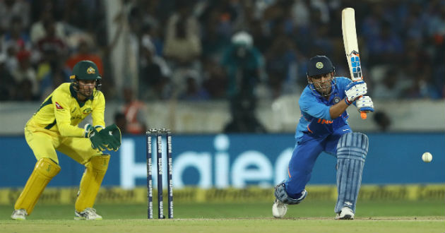 dhoni forces one through the off side