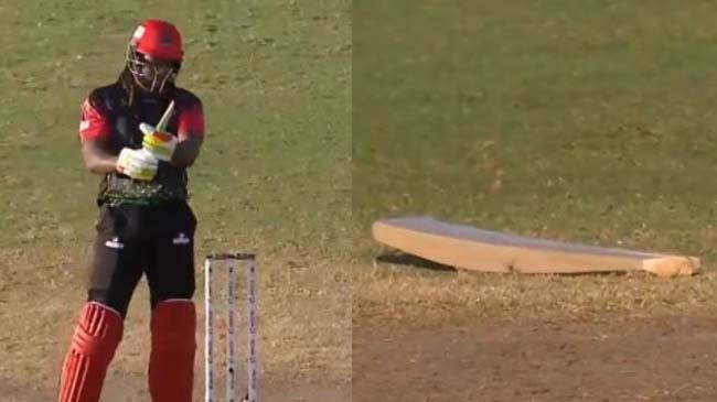 gayle bat broken