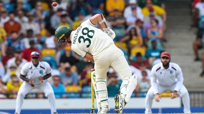hazlewood gloved a short ball