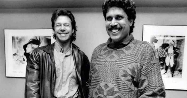 imran khan and kapil dev during their cricketing days