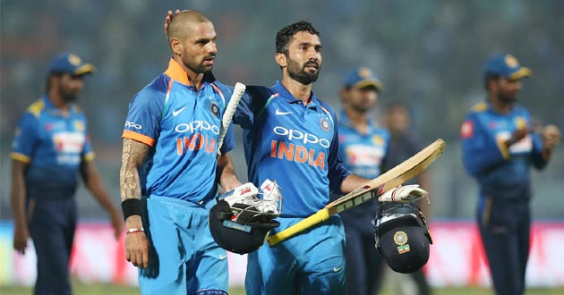 diinesh karthik and shikhar dhawan vs sri lanka