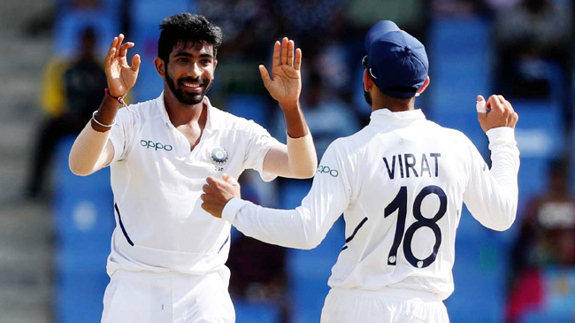 jasprit bumrah with virat celebrates a wicket
