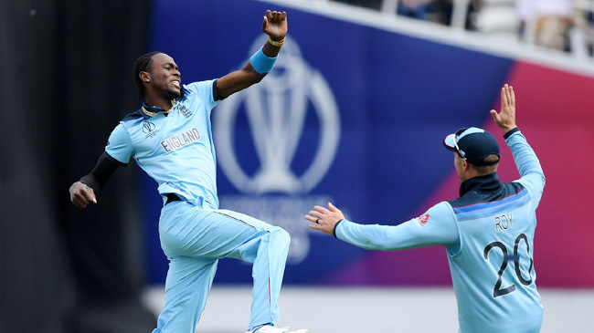 jofra archer celebrates