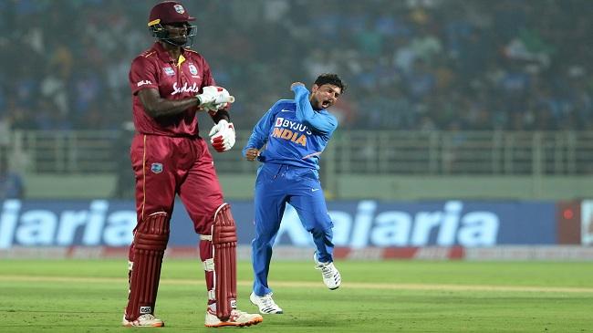 kuldeep became the first indian to pick up two hat tricks in odi cricket
