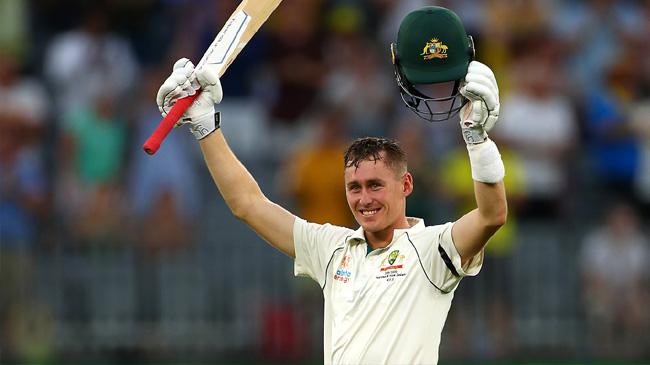 marnus labuschagne celebrates his hundred