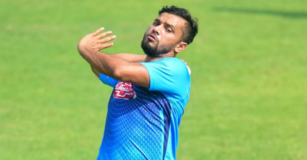 mashrafe during practice in the asia cup