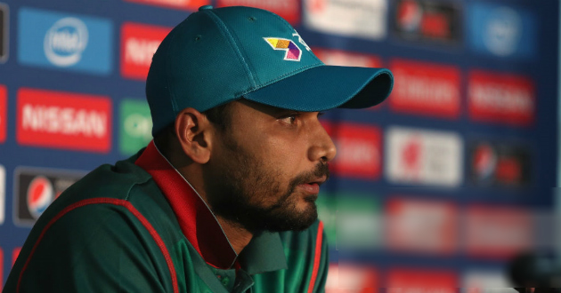 mashrafe talking to media after washed out australia match