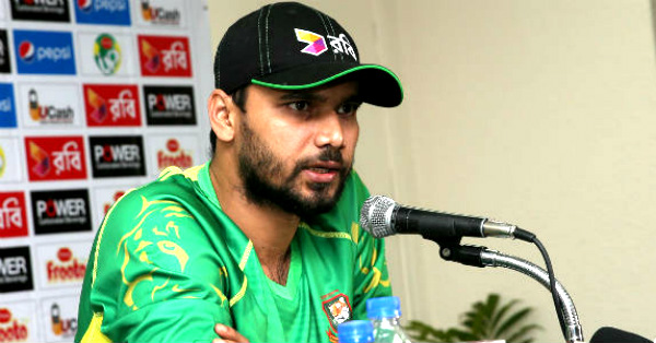 mashrafe talking to media