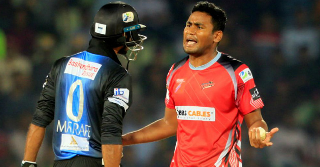 match referee warned mashrafe and subhasish