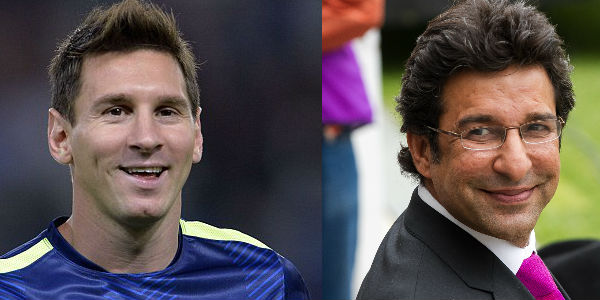 messi and wasim akram in a single advertize