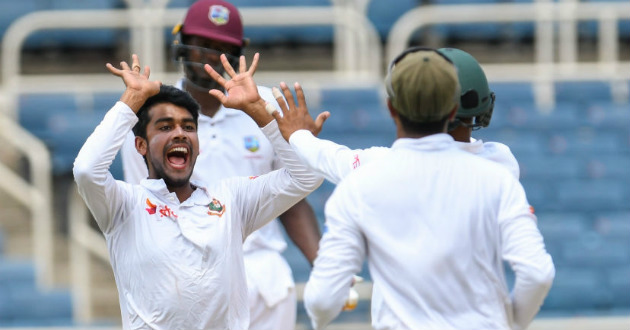miraz got five for as west indies all out scoring 354