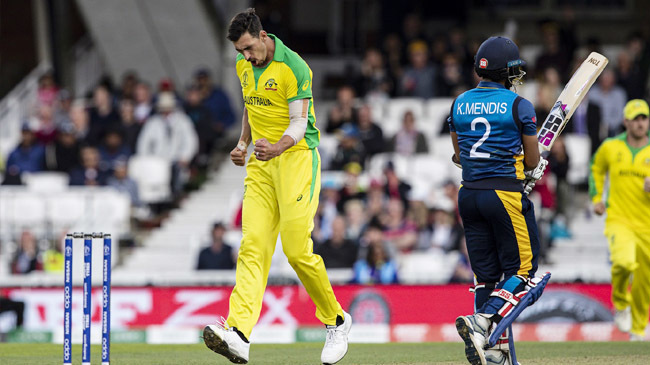 mitchell starc celebrates vs sri lanka