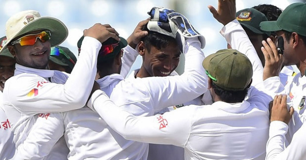 mustafiz celebrating a wicket in test cricket