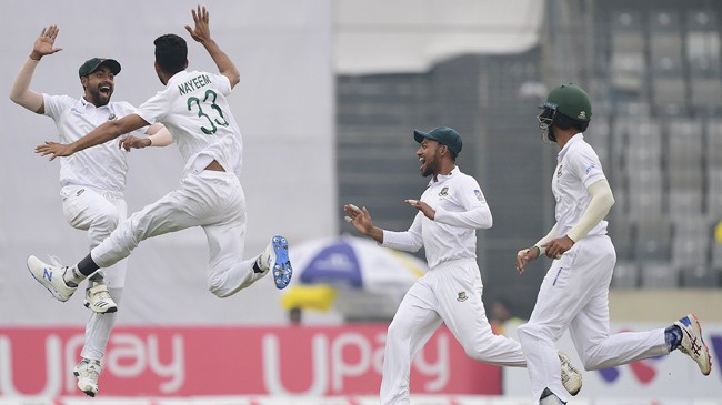nayeem hasan takes off to celebrate a wicket