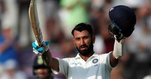 pujara celebrates his century