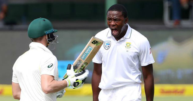 rabada celebrates after wicket fall