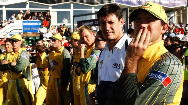 ricky ponting looks on during the presentation