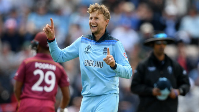 root celebrates a wicket before his second ton in wc19