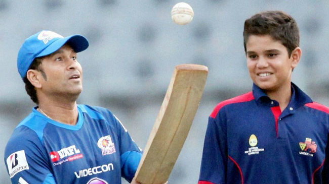 sachin tendulkar with son arjun