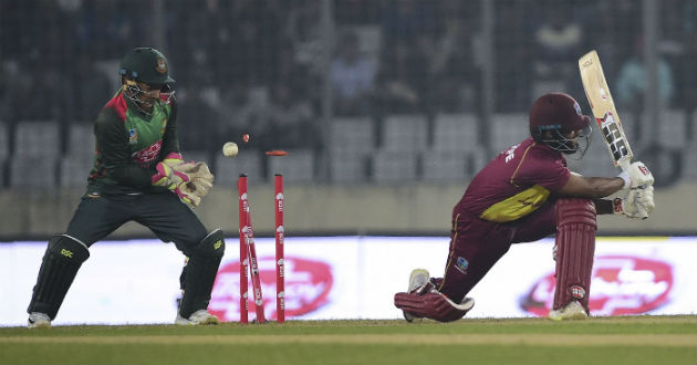 shai hope is bowled